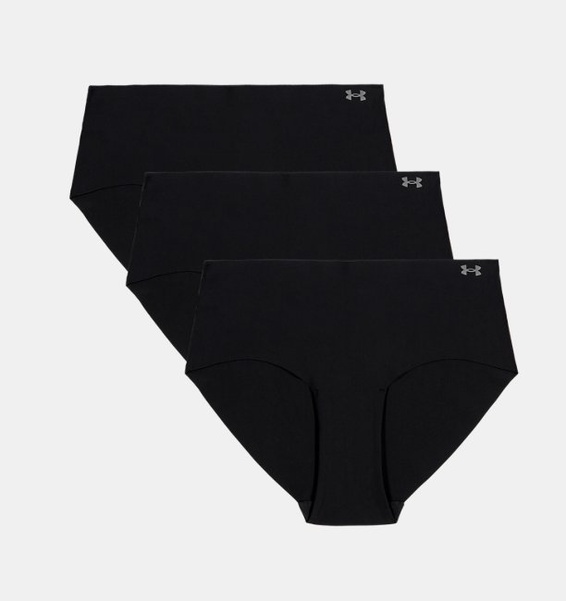 Siyah Kadın UA Pure Stretch İz Yapmayan 3'lü Tanga