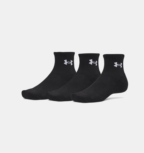 Siyah Unisex UA Performance Cotton 3'lü Çorap