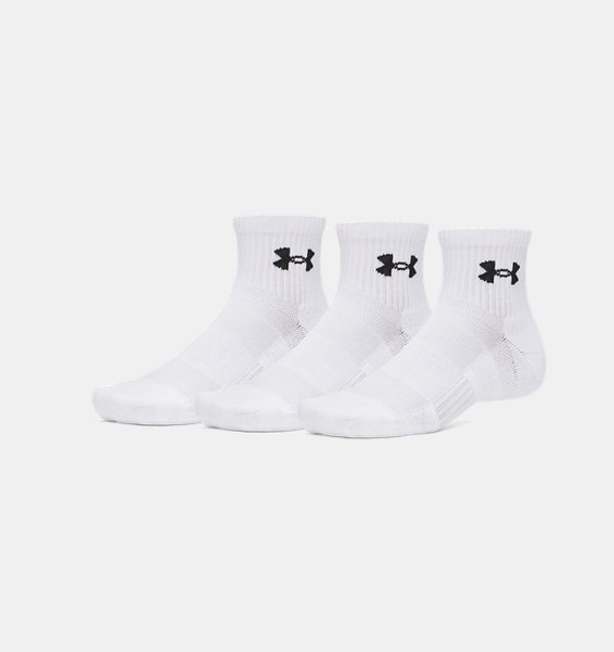 Beyaz Unisex UA Performance Cotton 3'lü Çorap