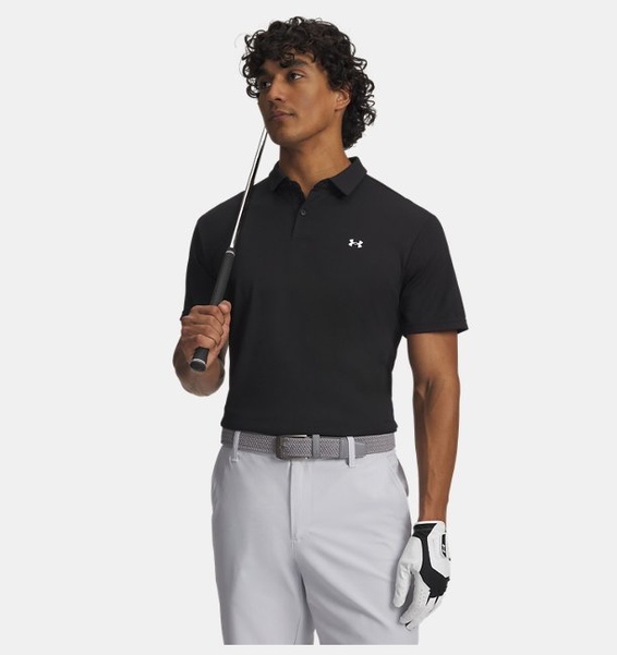 Siyah Erkek UA T2G Pique Polo T-Shirt