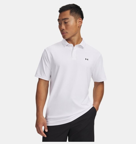 Beyaz Erkek UA T2G Pique Polo T-Shirt