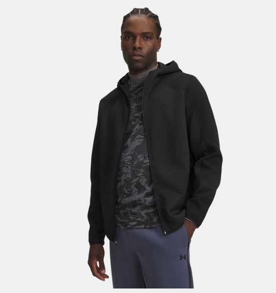 Siyah Erkek UA Unstoppable Fleece Textured Ceket