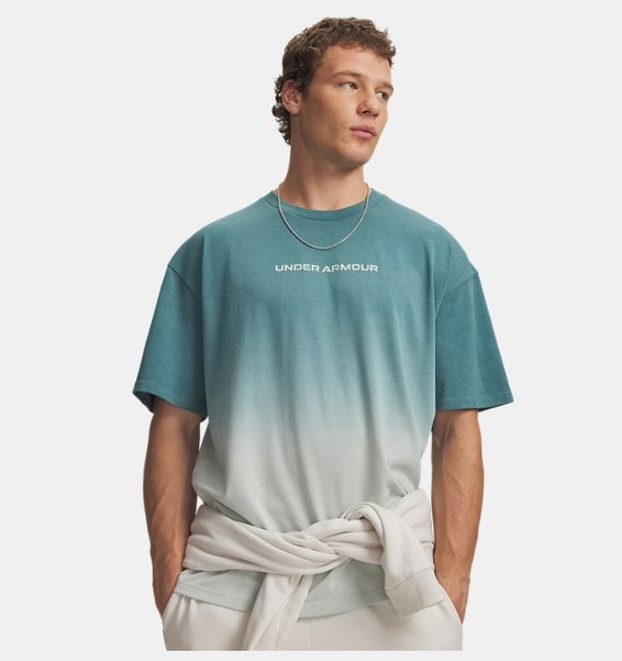 Yeşil Erkek UA Heavyweight Gradient Kısa Kollu T-shirt