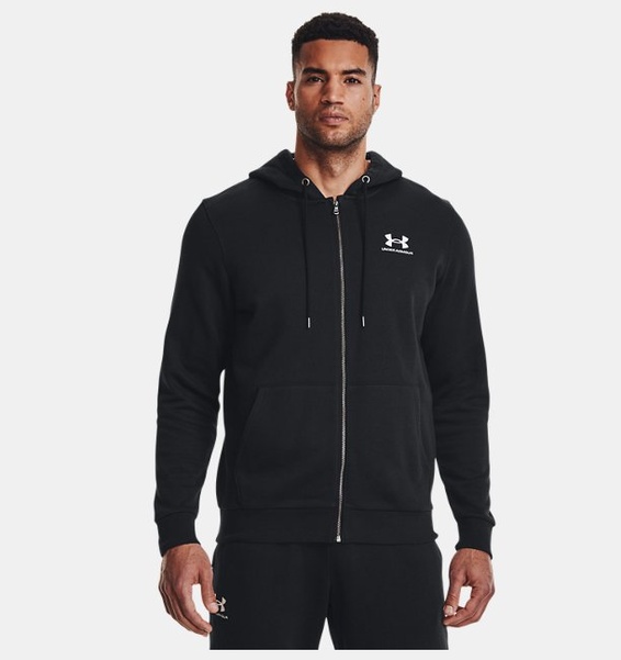 Siyah Erkek UA Icon Fleece Tam Fermuarlı Kapüşonlu Üst
