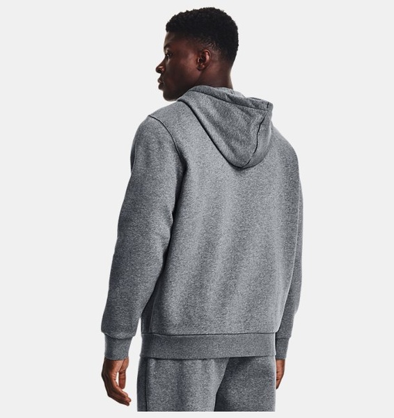 Gri Erkek UA Icon Fleece Tam Fermuarlı Kapüşonlu Üst