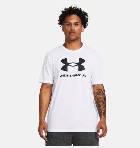 Beyaz Erkek UA Sportstyle Logo Update Kısa Kollu T-shirt