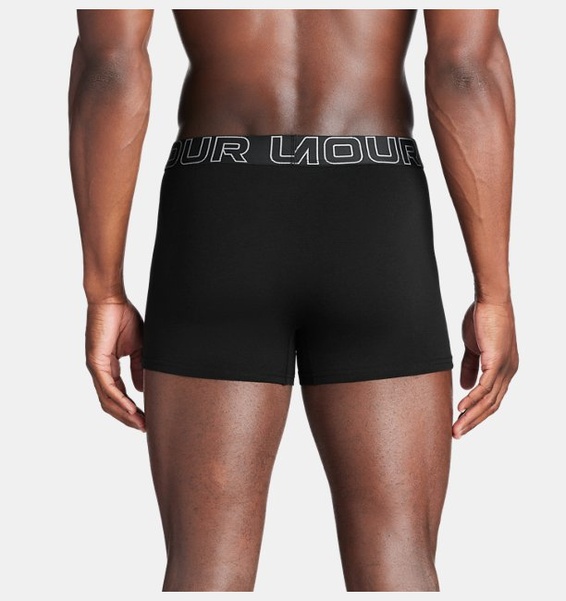 Siyah Erkek UA Performance Cotton 3" 3'lü Boxer