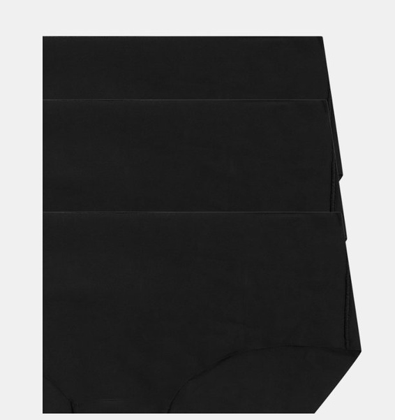 Siyah Kadın UA Pure Stretch İz Yapmayan 3'lü Tanga