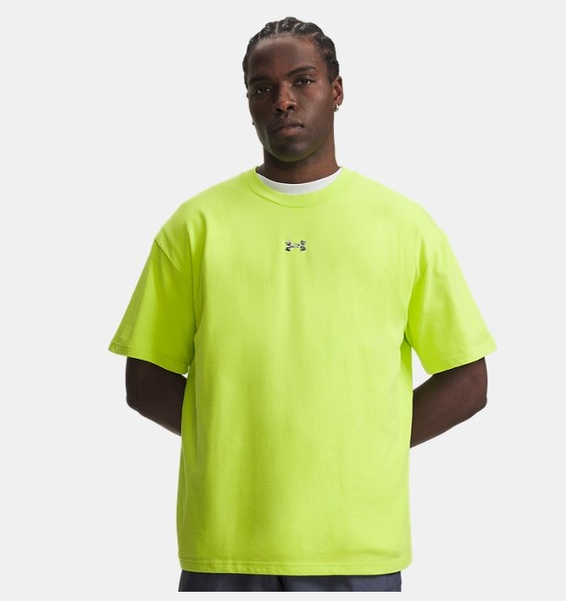 Yeşil Erkek UA Heavyweight Metal Logo Kısa Kollu T-shirt