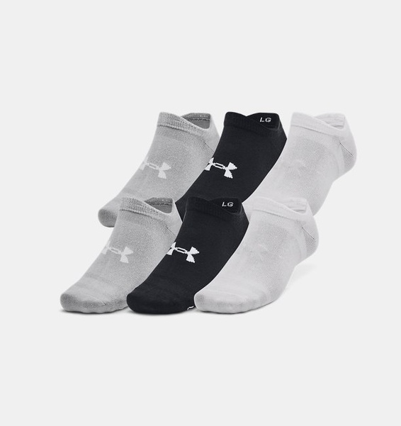 Siyah Unisex UA Essential No Show 6'lı Çorap