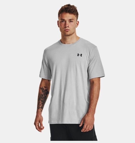 Gri Erkek UA Left Chest Lockup Kısa Kollu T-shirt
