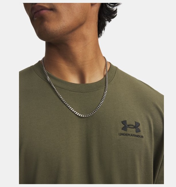 Yeşil Erkek UA LOGO EMB Heavyweight Kısa Kollu T-shirt