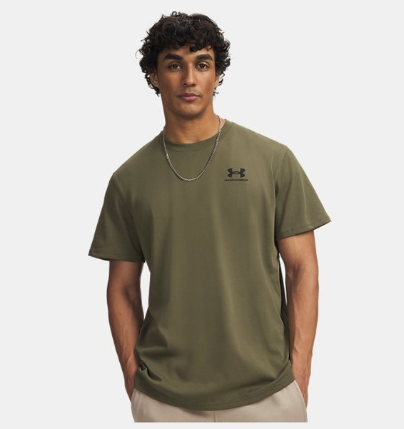 Yeşil Erkek UA LOGO EMB Heavyweight Kısa Kollu T-shirt