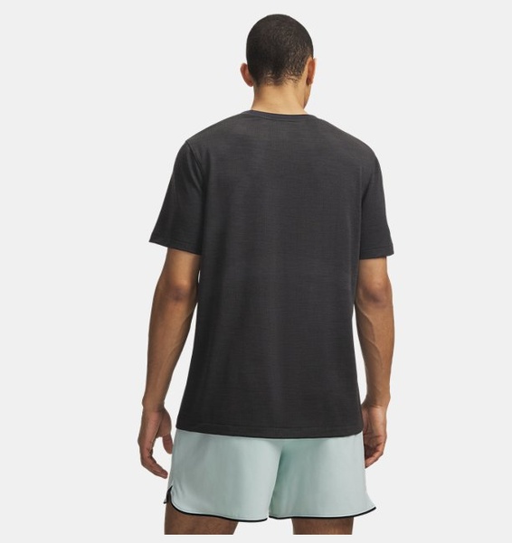 Siyah Erkek UA Wool Run Kısa Kollu T-shirt