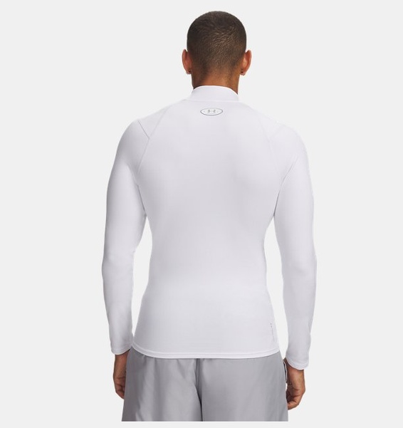 Beyaz Erkek UA Coldgear Elite Compression Mock Uzun Kollu T-Shirt