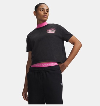 Kadın UA HB Run Heavyweight Wash Tour Kısa Kollu T-shirt