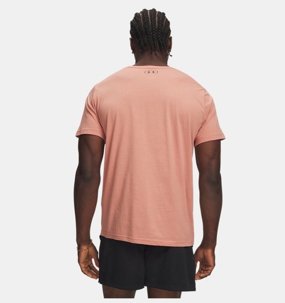 Pembe Erkek UA Lockertag Print Kısa Kollu T-shirt