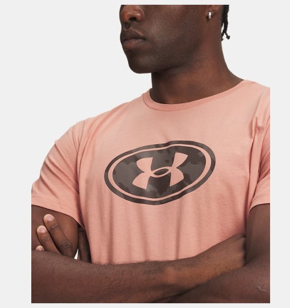 Pembe Erkek UA Lockertag Print Kısa Kollu T-shirt