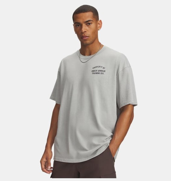 Gri Erkek UA Heavyweight Property Of UA Kısa Kollu T-shirt