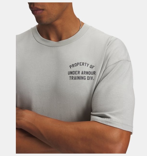 Gri Erkek UA Heavyweight Property Of UA Kısa Kollu T-shirt
