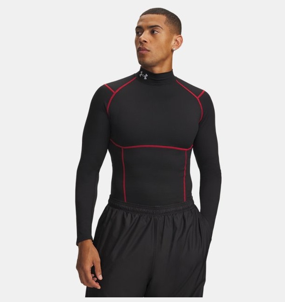 Siyah Erkek UA Coldgear Elite Compression Mock Uzun Kollu T-Shirt