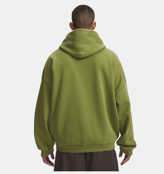 Yeşil Erkek UA Icon Heavyweight Fleece Washed Hoodie Sweatshirt