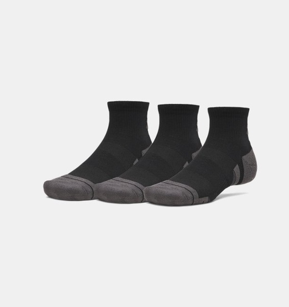 Siyah Unisex UA Perf Tech 3'lü Çorap