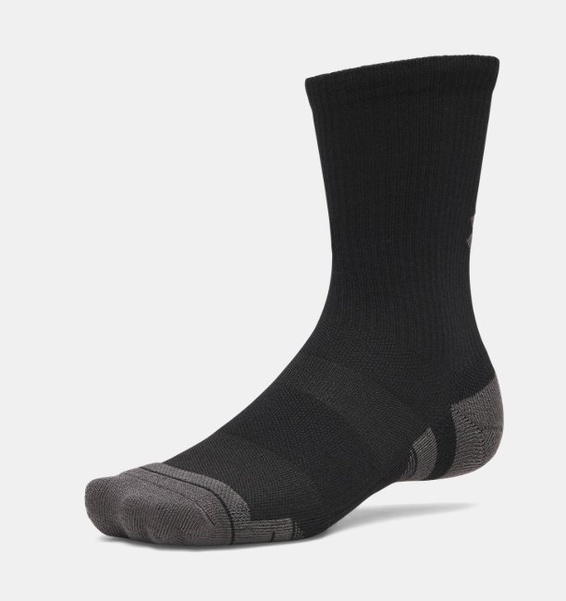Siyah Unisex UA Perf Tech 3'lü Crew Çorap