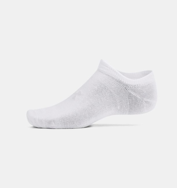 Beyaz Unisex UA Essential No Show 6'lı Çorap