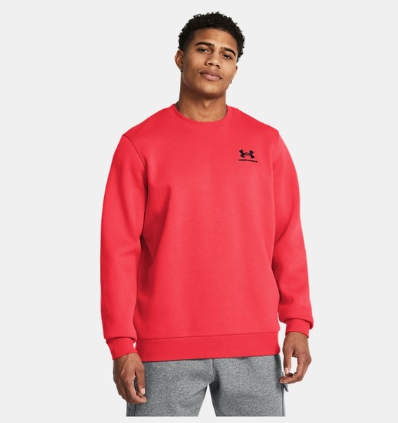 Kırmızı Erkek UA Icon Fleece Bisiklet Yaka Sweatshirt