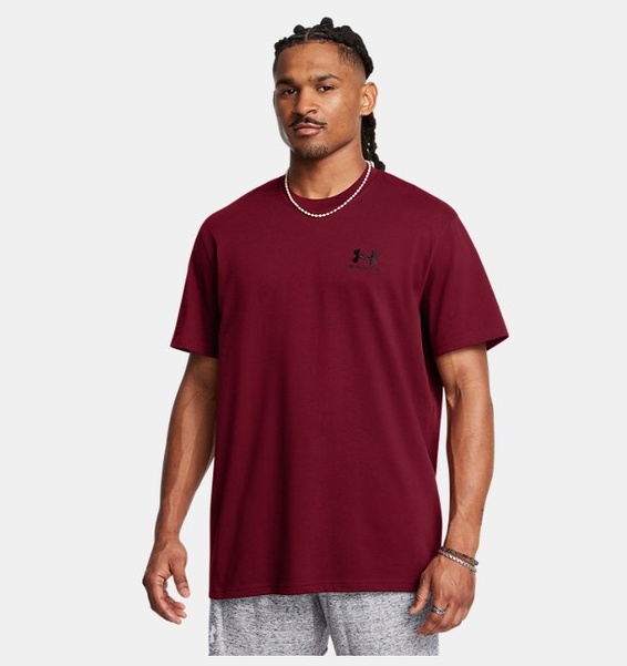 Bordo Erkek UA LOGO EMB Heavyweight Kısa Kollu T-shirt