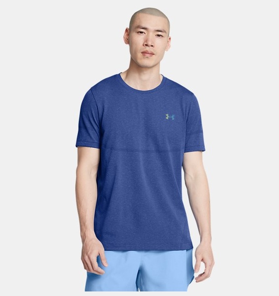 Mavi Erkek UA Vanish Elite Dikişsiz Kısa Kollu T-shirt