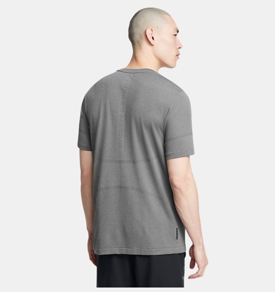 Gri Erkek UA Vanish Elite Dikişsiz Kısa Kollu T-shirt