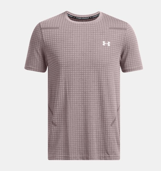 Gri Erkek UA Vanish Dikişsiz Grid Kısa Kollu T-shirt