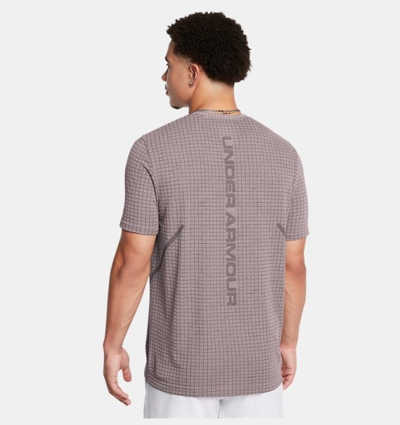 Gri Erkek UA Vanish Dikişsiz Grid Kısa Kollu T-shirt