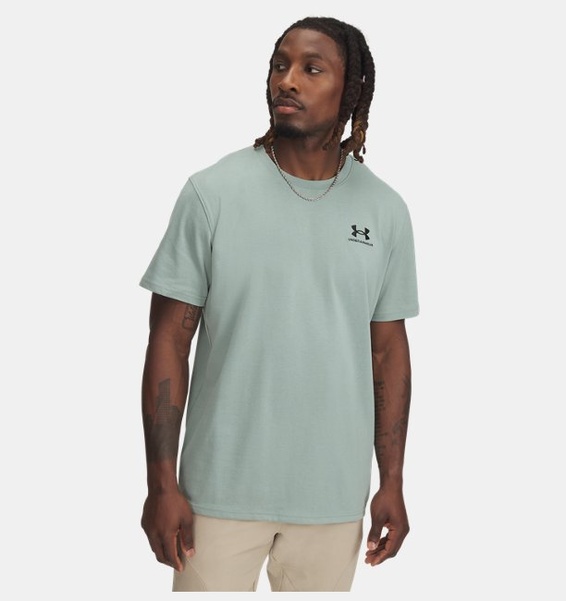 Yeşil Erkek UA LOGO EMB Heavyweight Kısa Kollu T-shirt