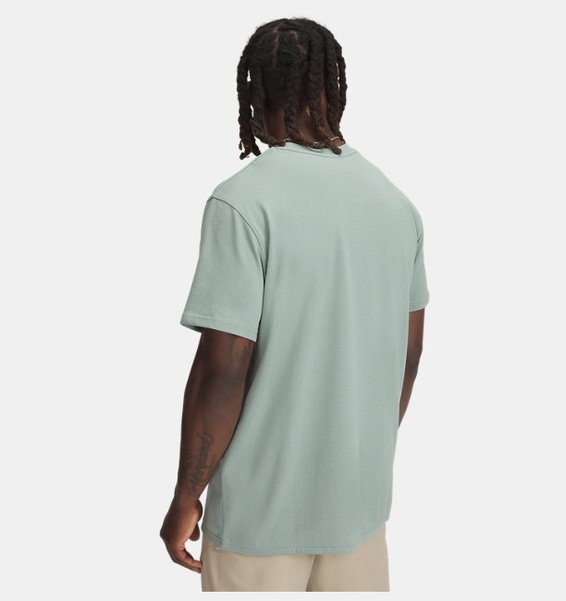 Yeşil Erkek UA LOGO EMB Heavyweight Kısa Kollu T-shirt