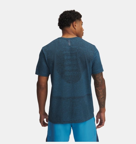 Mavi Erkek UA Dikişsiz Stride Kısa Kollu T-shirt