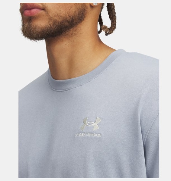 Mavi Erkek UA LOGO EMB Heavyweight Kısa Kollu T-shirt