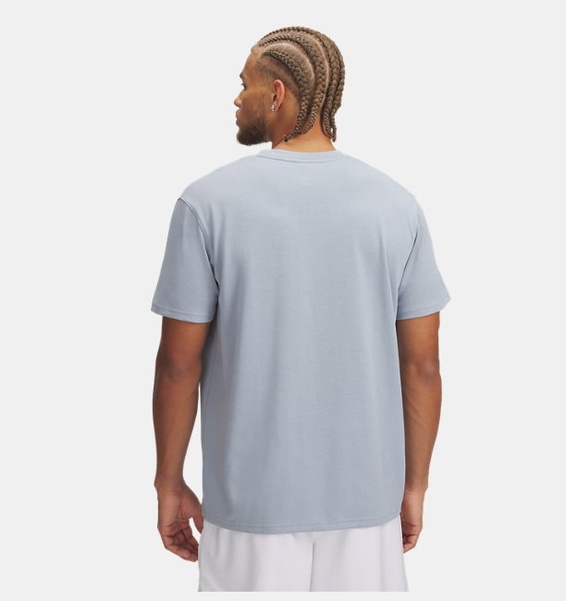 Mavi Erkek UA LOGO EMB Heavyweight Kısa Kollu T-shirt