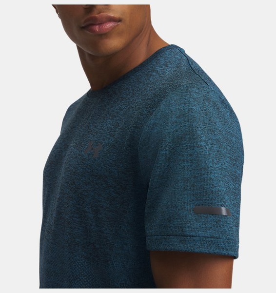 Mavi Erkek UA Dikişsiz Stride Kısa Kollu T-shirt