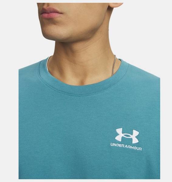 Mavi Erkek UA LOGO EMB Heavyweight Kısa Kollu T-shirt