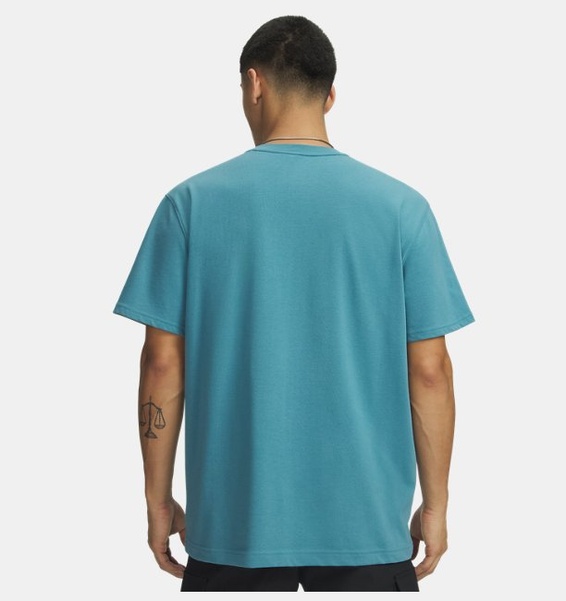 Mavi Erkek UA LOGO EMB Heavyweight Kısa Kollu T-shirt