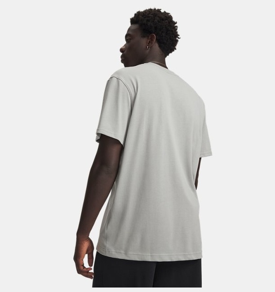 Gri Erkek UA LOGO EMB Heavyweight Kısa Kollu T-shirt