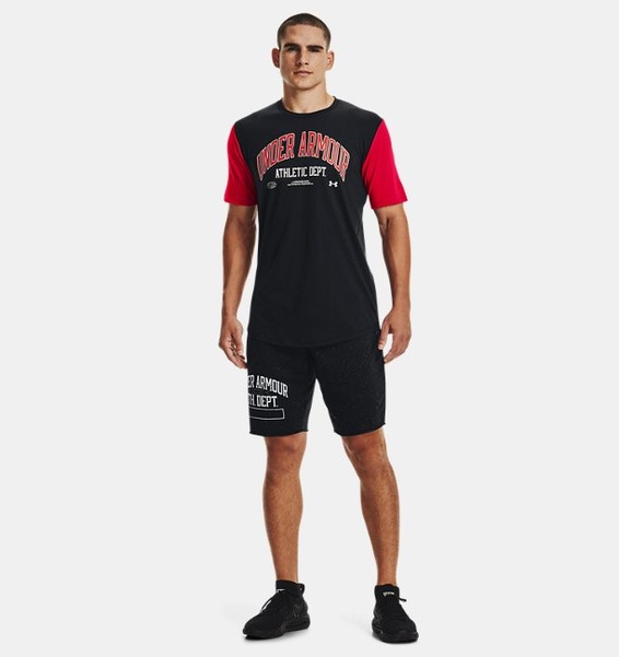 Siyah Erkek UA Athletic Department Colorblock Kısa Kollu T-shirt