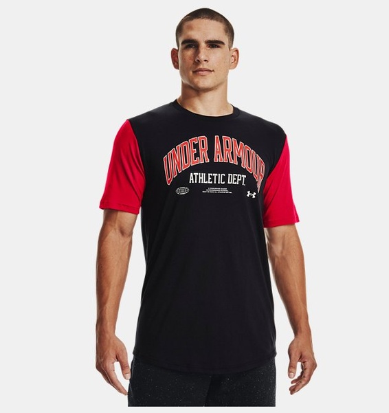 Siyah Erkek UA Athletic Department Colorblock Kısa Kollu T-shirt