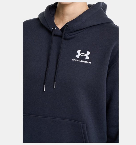 Siyah Kadın UA Essential Fleece Kapüşonlu Üst