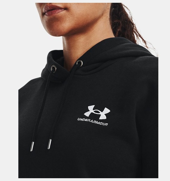 Siyah Kadın UA Essential Fleece Kapüşonlu Üst