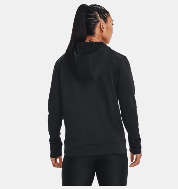 Siyah Kadın Armour Fleece® Left Chest Kapüşonlu Üst