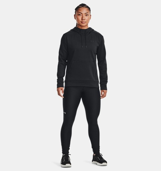 Siyah Kadın Armour Fleece® Left Chest Kapüşonlu Üst
